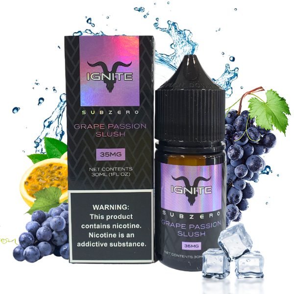 Liquido Ignite Salt Nic Grape Passion Slush - Tienda Vapor