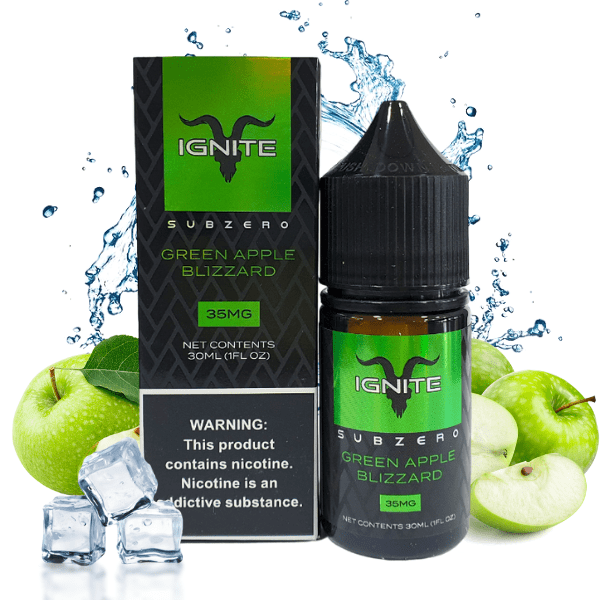 Liquido Ignite Salt Nic Green Apple Blizzard - Tienda Vapor