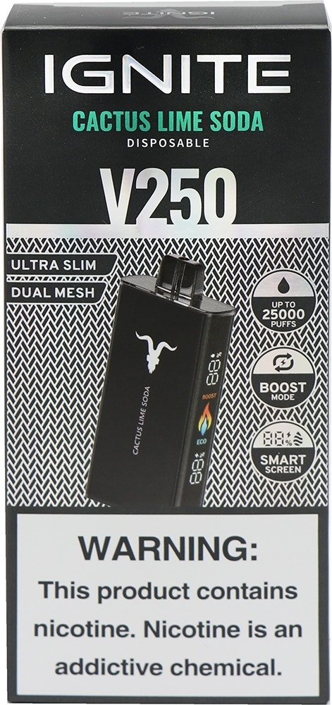Pod descartable Ignite V250 Cactus Lime 25000 puffs - Tienda Vapor