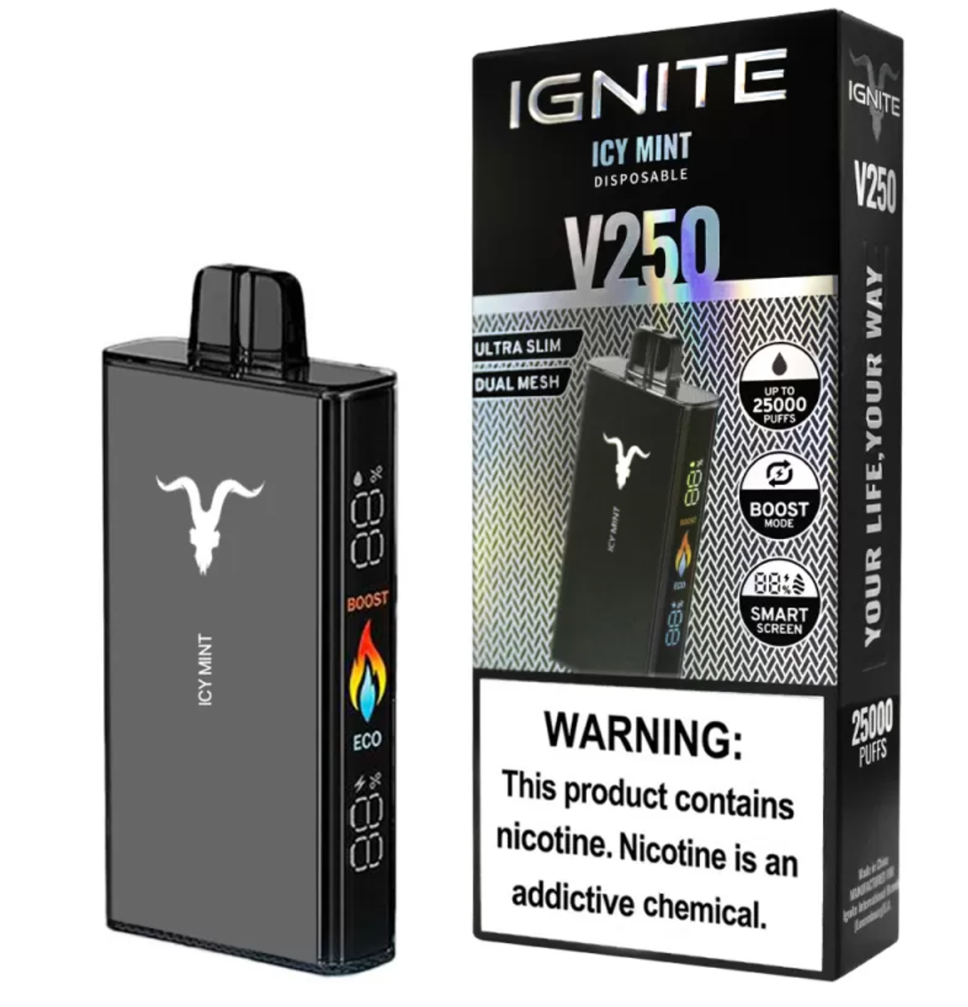 Pod descartable Ignite V250 Icy Mint 25000 puffs - Tienda Vapor