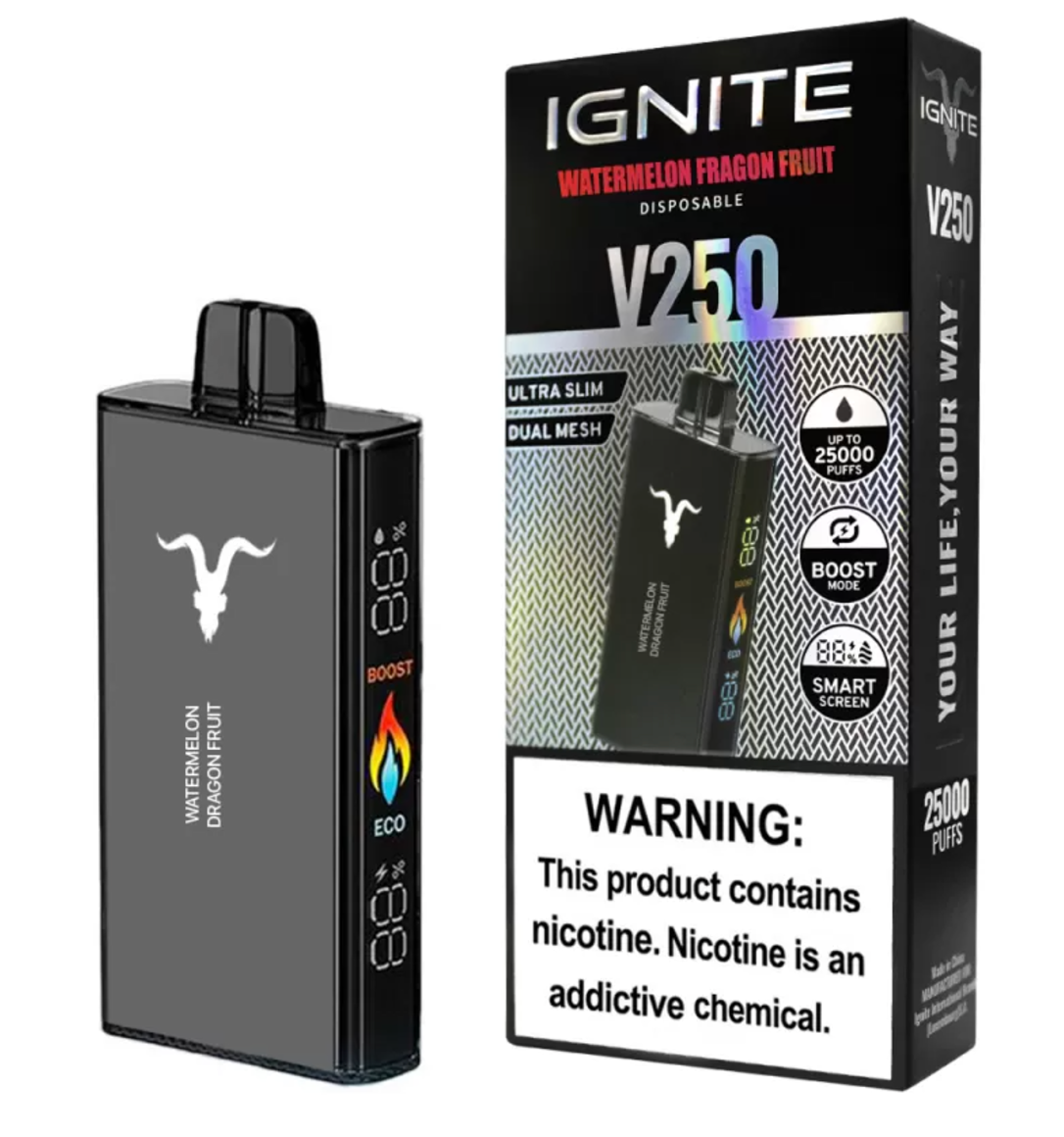 Pod descartable Ignite V250 Watermelon Dragonfruit 25000 puffs - Tienda Vapor