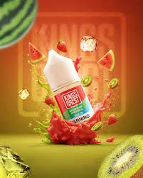 Líquido King's Crest Fruits Watermelon Kiwi Strawberry Ice Salt Nic 30 ml