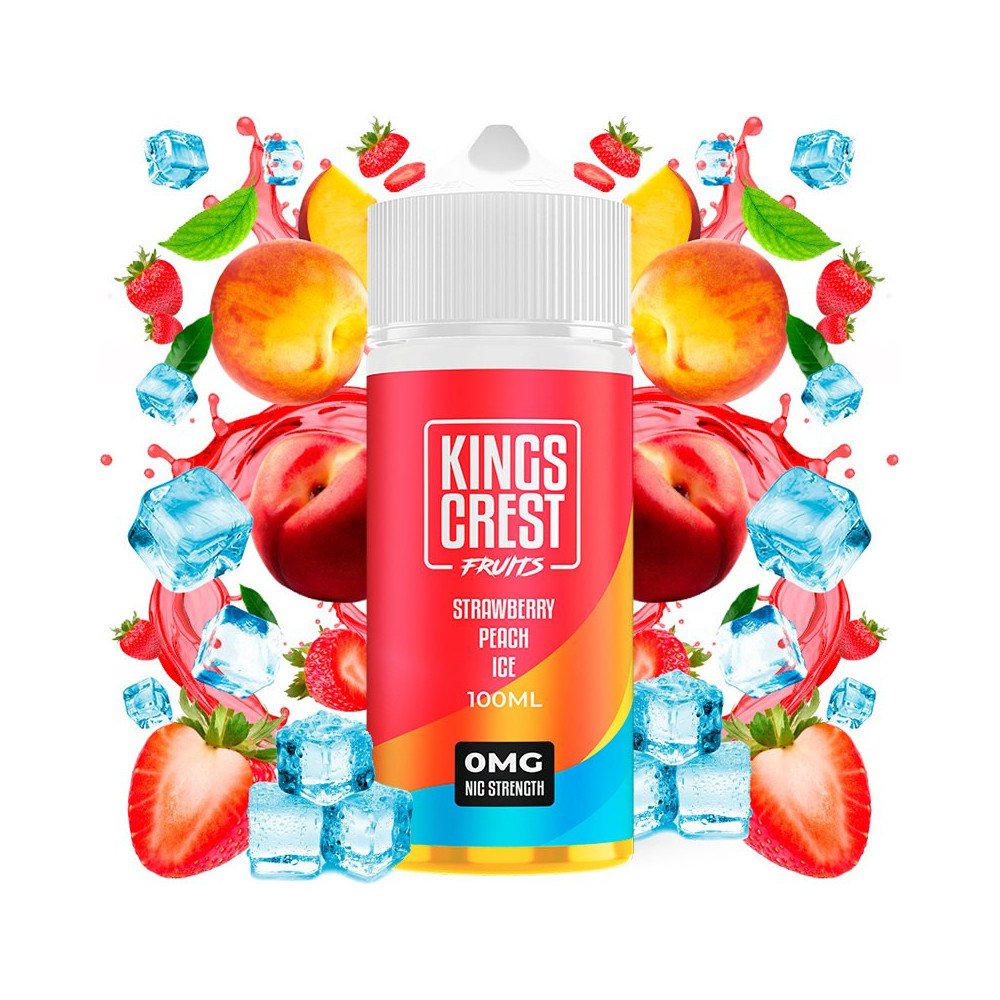 Líquido King's Crest Fruits Strawberry Peach Ice 120ml - Tienda Vapor