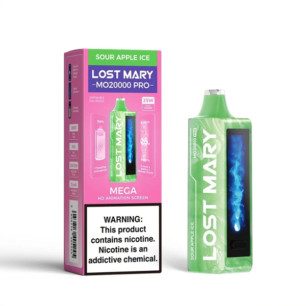 Pod descartable Lost Mary MO20000 PRO Sour Apple Ice - Tienda Vapor