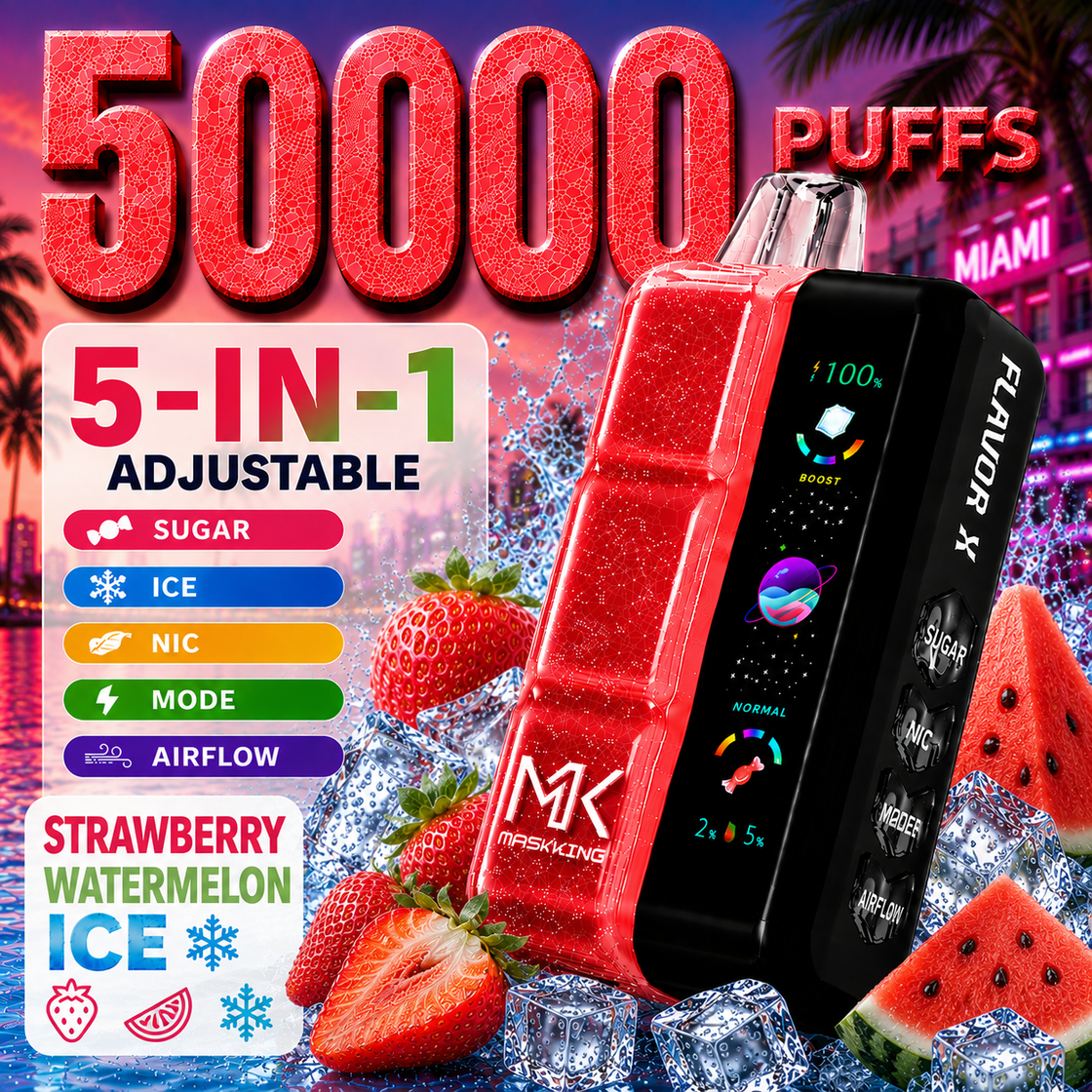 Pod descartable Maskking Flavor X 50000 Puffs Strawberry Watermelon Ice - Tienda Vapor
