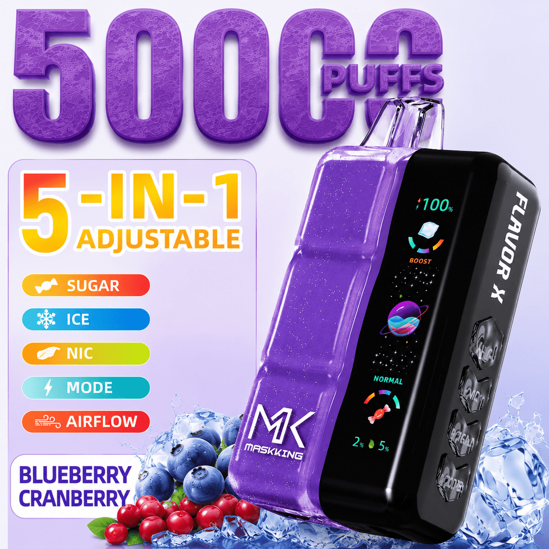 Pod descartable Maskking Flavor X 50000 Puffs Blueberry Cranberry Raspberry Ice - Tienda Vapor