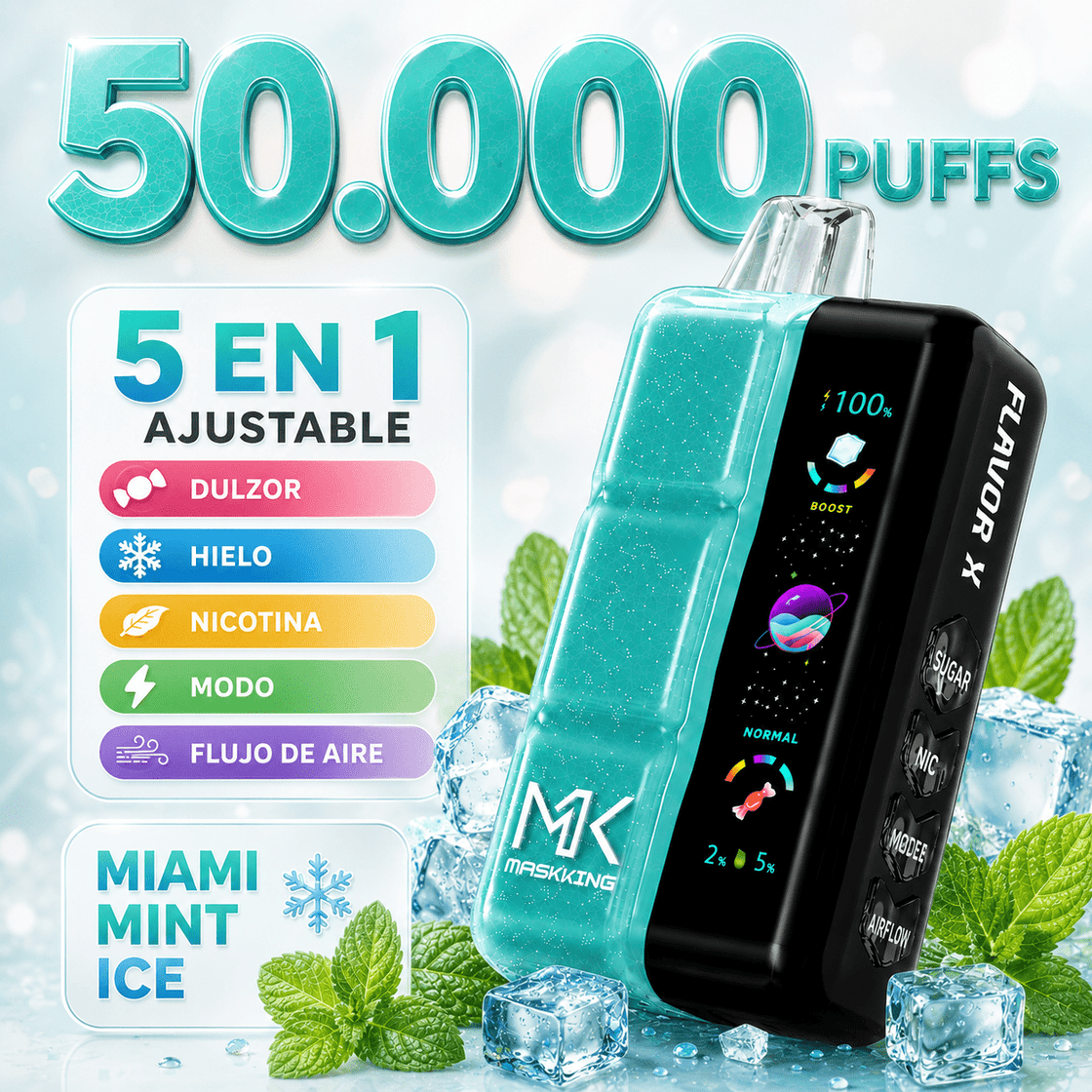 Pod descartable Maskking Flavor X 50000 Puffs Miami Mint - Tienda Vapor