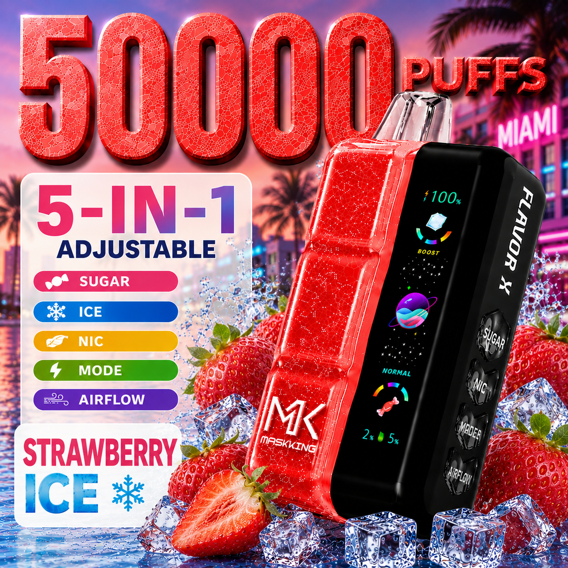 Pod descartable Maskking Flavor X 50000 Puffs Strawberry Ice - Tienda Vapor