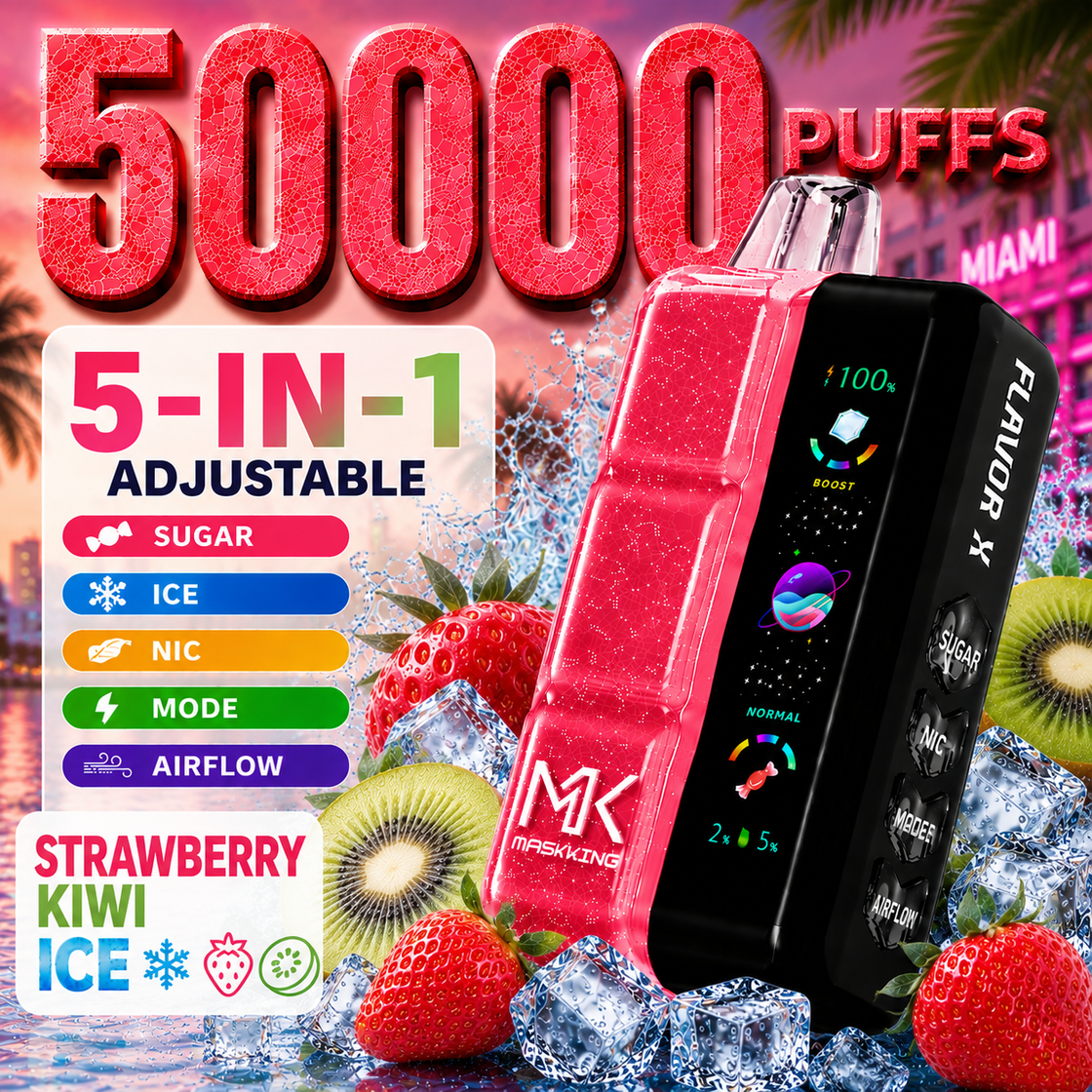 Pod descartable Maskking Flavor X 50000 Puffs Strawberry Kiwi Ice - Tienda Vapor