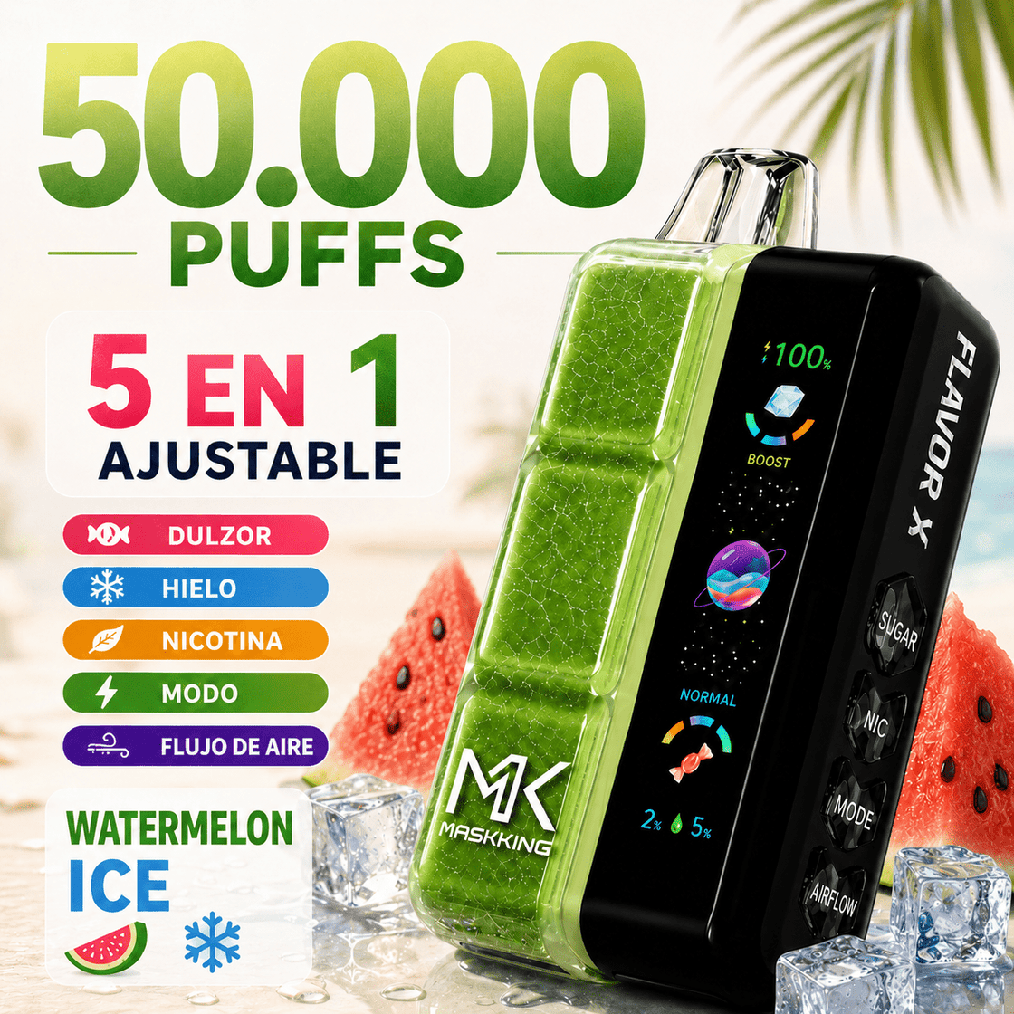 Pod descartable Maskking Flavor X 50000 Puffs Watermelon Ice - Tienda Vapor