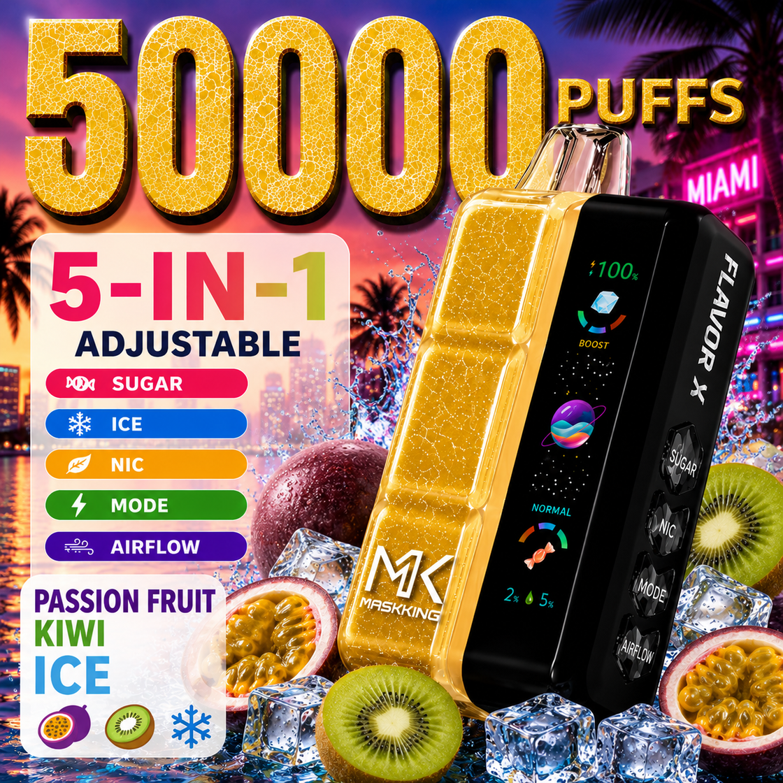 Pod descartable Maskking Flavor X 50000 Puffs Kiwi Passion Fuit Ice - Tienda Vapor