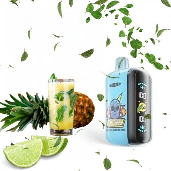 Pod descartable ElfBar Pineapple Plum Lime Mint GH23000 Puffs - Tienda Vapor