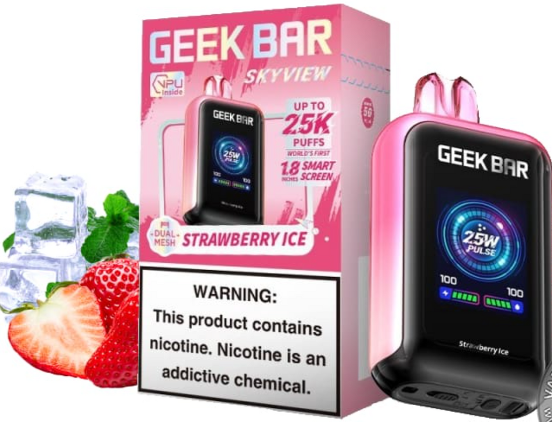 Pod descartable GeekBar 25000 SkyView Strawberry Ice - Tienda Vapor