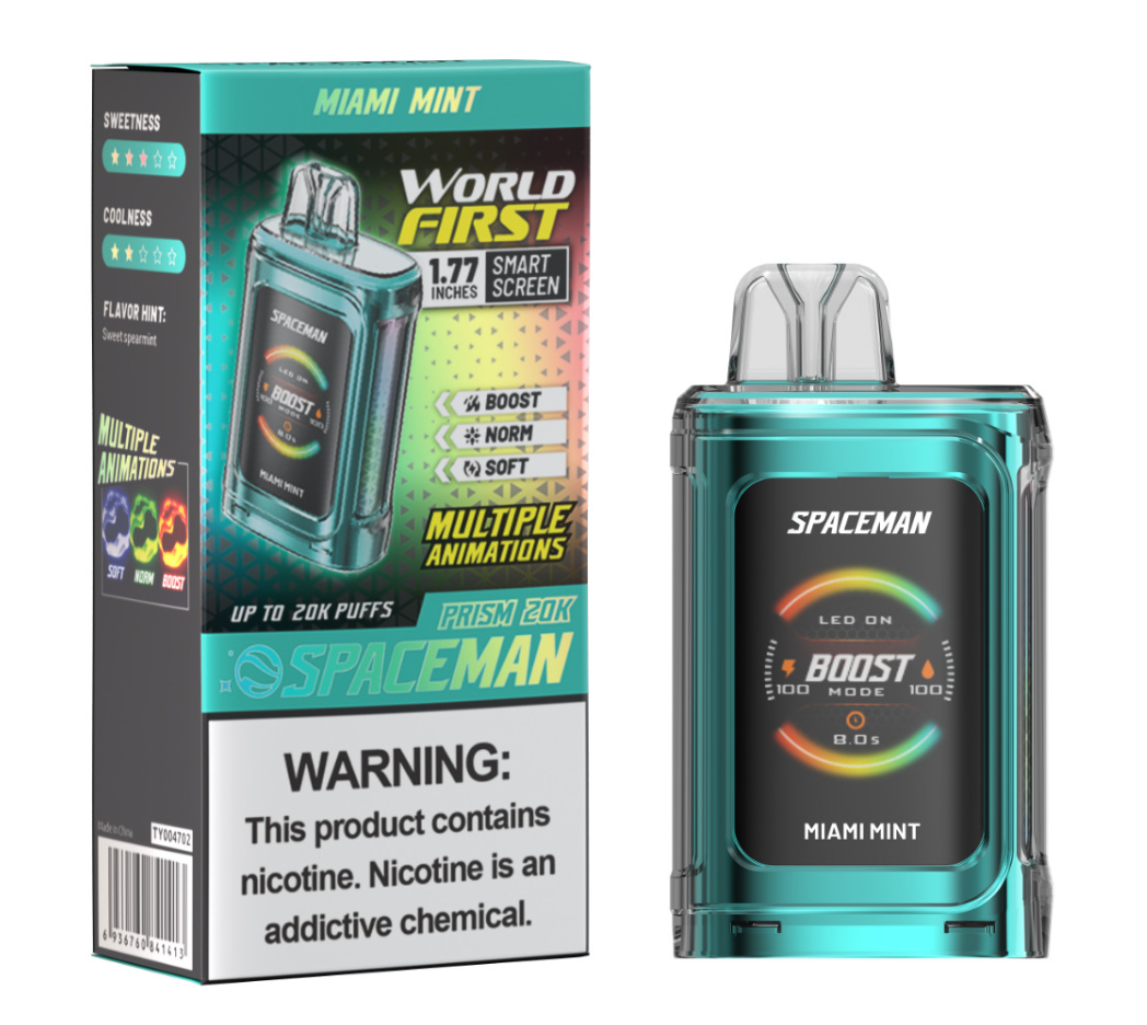 Pod Descartable Smok Spaceman 20000 puffs Miami Mint - Tienda Vapor
