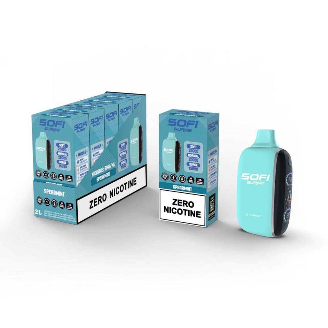 Pod descartable Sofi Surge Cero Nicotina Spearmint 25000 puffs