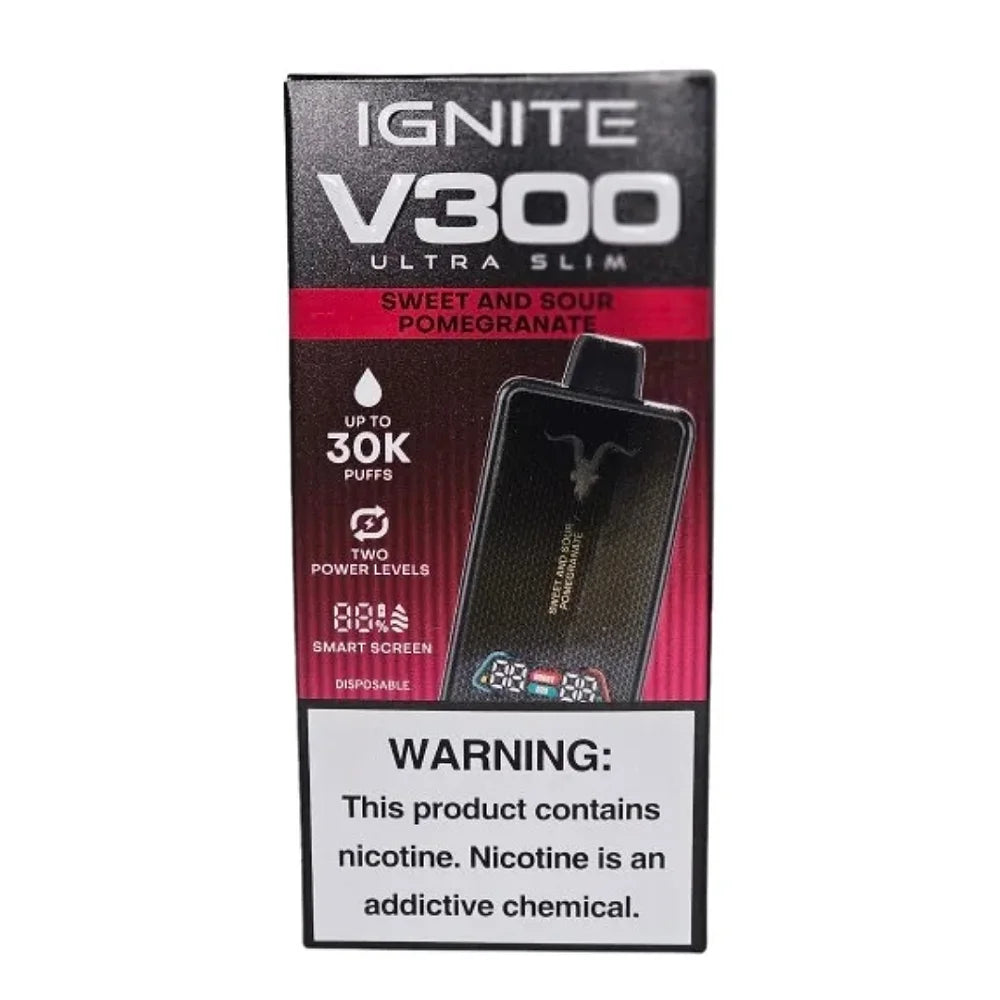 Pod descartable Ignite V300 Ultra Slim Sweet and Sour Pomegranate 30K