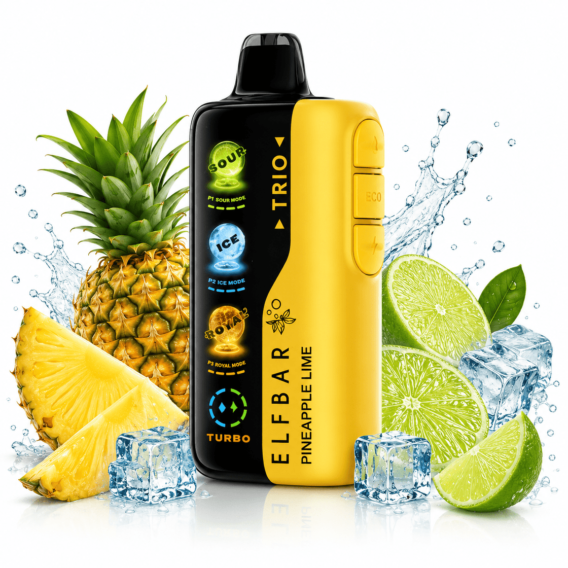 Pod descartable ElfBar TRIO 40000 Puffs Pineapple Lime - Tienda Vapor