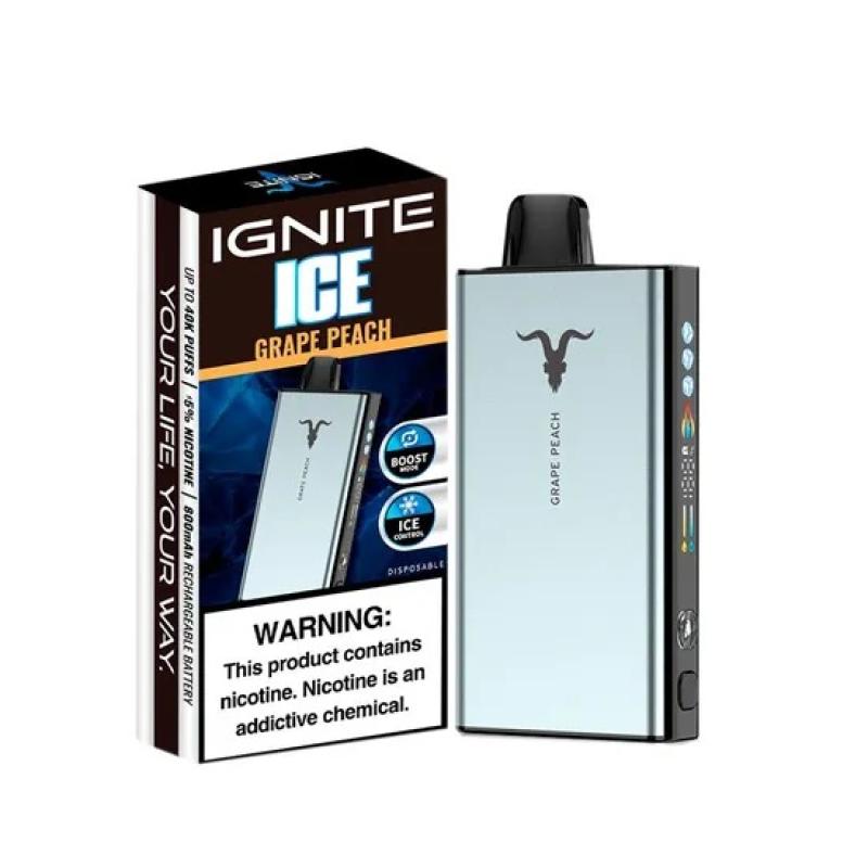 Pod descartable Ignite V400 40000 puffs Ice Grape Peach - Tienda Vapor