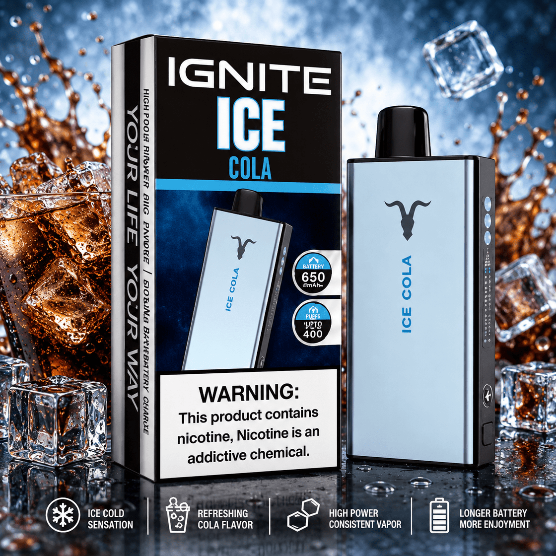 Pod descartable Ignite V400 40000 puffs Ice Cola - Tienda Vapor