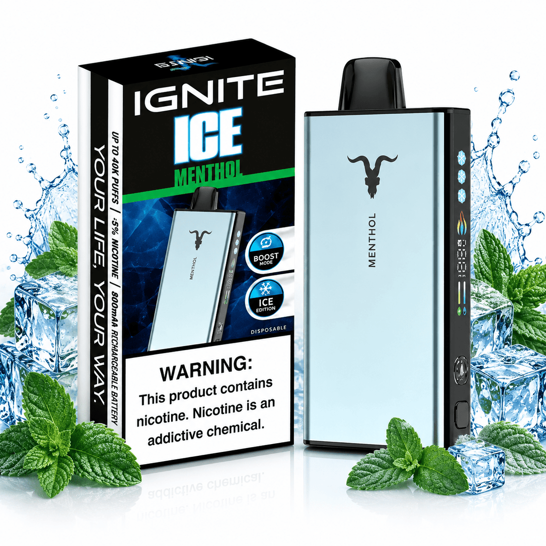 Pod descartable Ignite V400 40000 puffs Ice Menthol - Tienda Vapor