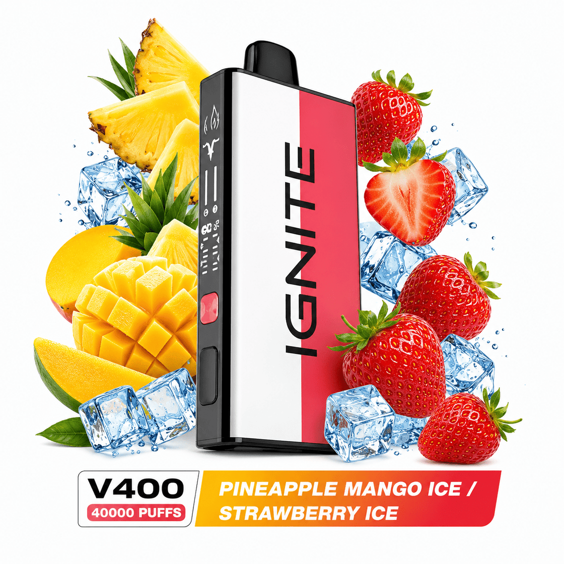 Pod descartable Ignite V400 40000 puffs Mix Pineapple Mango Ice / Strawberry Ice - Tienda Vapor