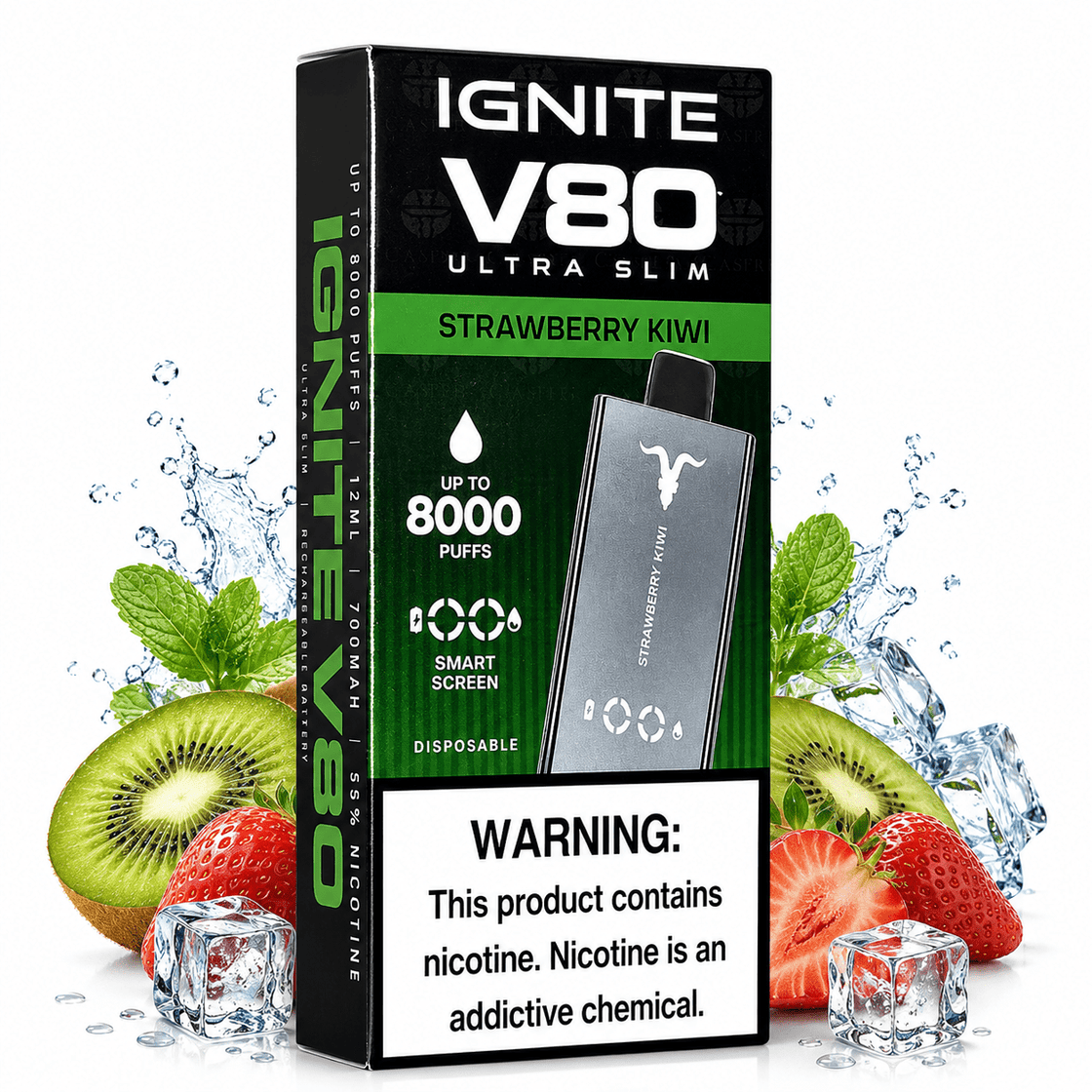 Pod Descartable Ignite V80 Ultra Slim Strawberry Kiwi - Tienda Vapor