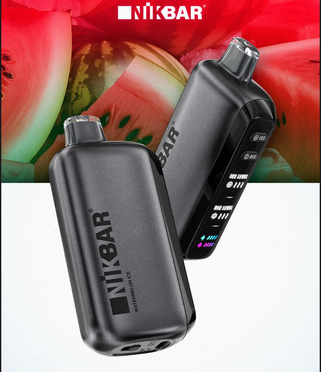 Pod descartable Nikbar 40000 puffs Watermelon Ice Nic - Tienda Vapor