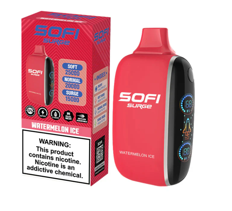 Pod descartable Sofi Surge Cero Nicotina Watermelon Ice 25000 puffs - Tienda Vapor